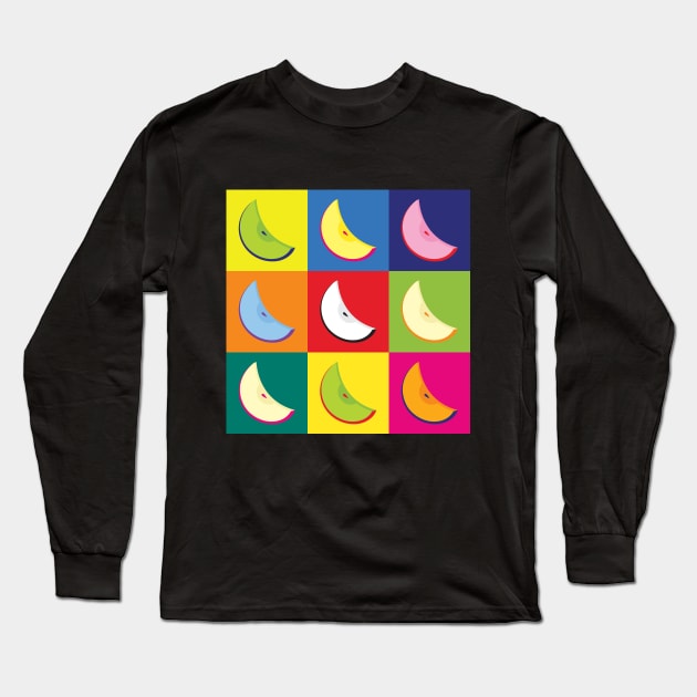 Apple Slice Colour Grid Long Sleeve T-Shirt by Apple Slice Podcast